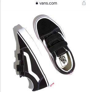 Black Vans shoes - size 1 Velcro unisex 1 1/2 with laces unisex.